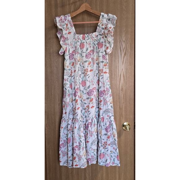 Ophelia & Indigo Floral Block Print Midi Dress - Picture 3 of 12